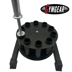 Gatling Gun-Style Barbell Storage Rack Can Hold 10 Barbells