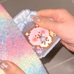 Glitter Iron-On Fabric Rainbow Gradient Glitter Fabric Handmade DIY Glitter Sequin Fabric Thick