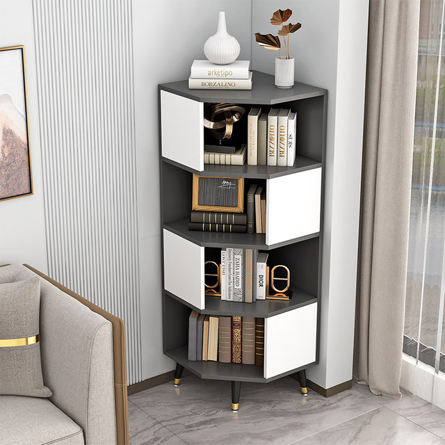 Solid wood corner cabinet corner cabinet corner triangular storage rack ...