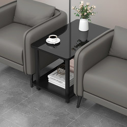 Office Single Sofa, Center Coffee Table, Side Table, Rest Area, Reception Room, Meeting Room, Square Glass Small Coffee Table