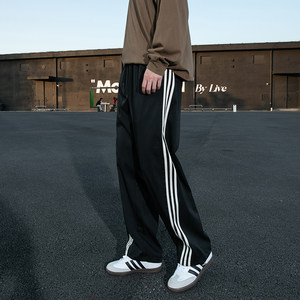OCW trendy brand outdoor three-stripe overalls for men 2026 spring and summer new loose straight casual sports trousers for men