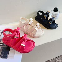 Универсальный летний наряд маленькой принцессы, сандалии, пляжная обувь для отдыха, в корейском стиле, подходит для подростков