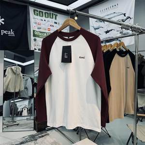 
Highly elastic, quick-heating, double-sided velvet, same style for men and women, contrasting color raglan, loose round neck pullover with middle layer German velvet sweatshirt
