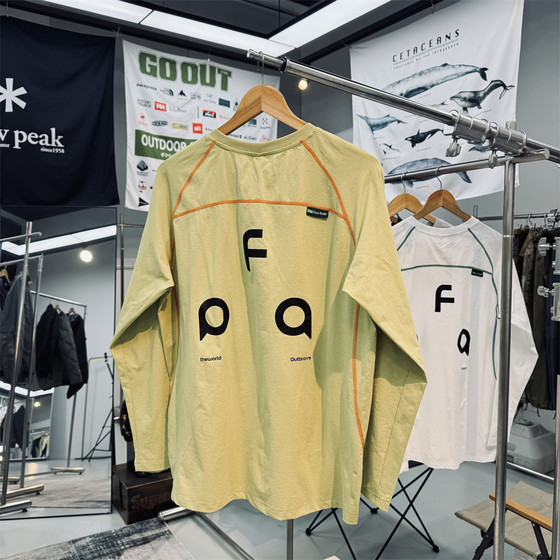 
Trendy brand replacement! 3D draped loose version unisex outdoor long-sleeved quick-drying T-shirt with letter print on the back