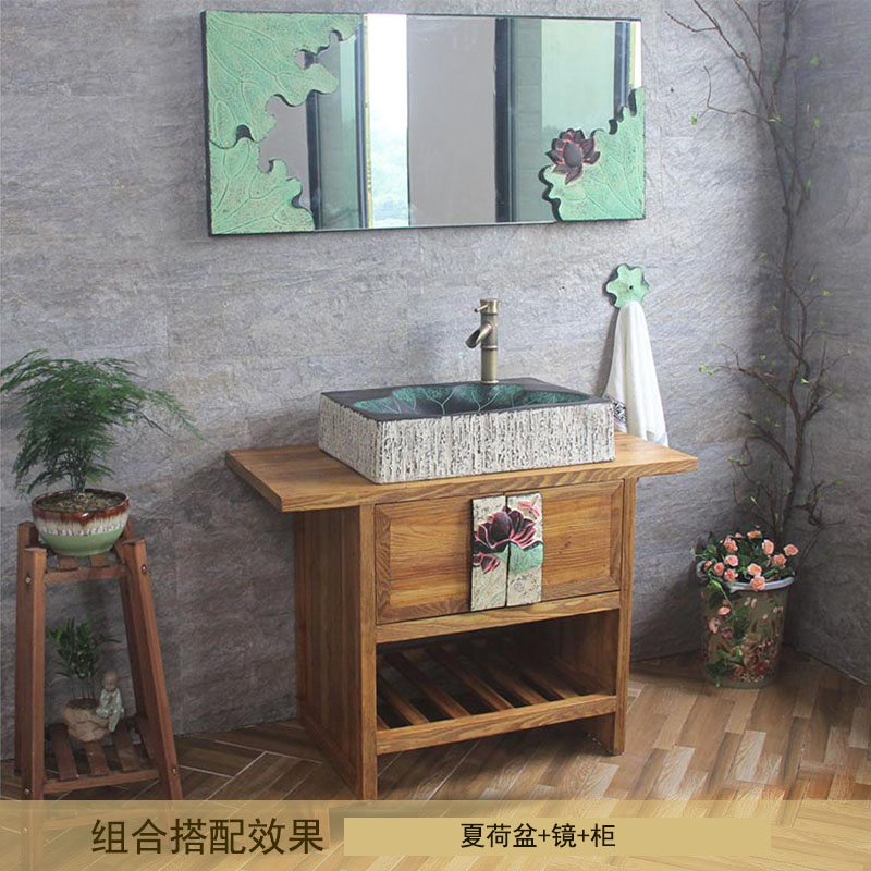 復古 \r 陶磁器 \r 台の上の鉢 \r\r 古を模倣する \r 洗面台  バスルーム 復古  陶磁器  台の上の鉢  古を模倣する