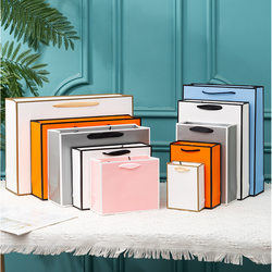 New Style in Stock Thickened Cowhide Bag White Cardboard Bag Clothing Packaging Bag Gift Tote Bag Souvenir Paper Bag