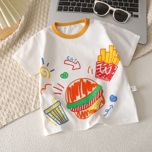 
26 years new children's short-sleeved T-shirt pure cotton children's summer baby clothes boys thin girls' tops summer style