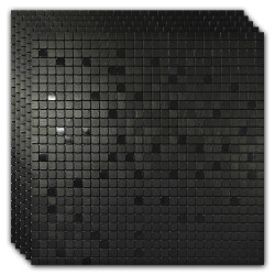 Pure Black Mosaic Home Decoration Main Material Wall Stickers Background Wall Aisle Bedroom Kitchen Waterproof Tile Self-Adhesive Metal Frosted