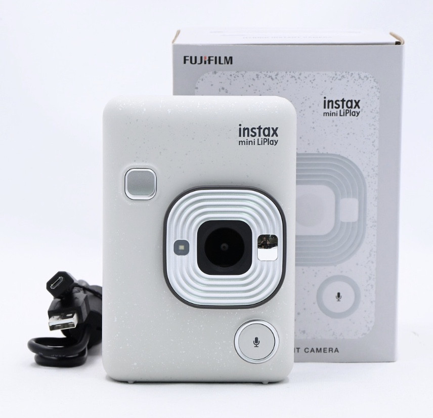 스팟상품  일본 FUJI INSTAX MINI LIPLAY 화이트 즉석 카메라 일회용 촬영-