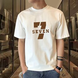 New Summer Men's Short-Sleeve Plus-Size T-Shirt, Round Neck, Loose Fit, Solid Color, Printed, Casual Versatile Undershirt for Men