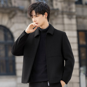 
Lapel woolen coat men's double-sided velvet coat executive jacket autumn and winter thickened short 2025 new style