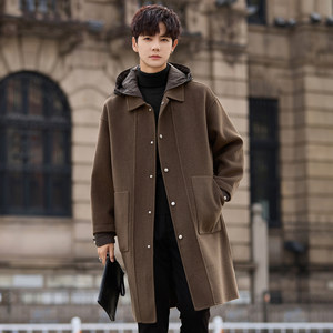 
High-end wool woolen coat men's mid-length 2026 new autumn and winter double-sided velvet coat Ni windbreaker thickened