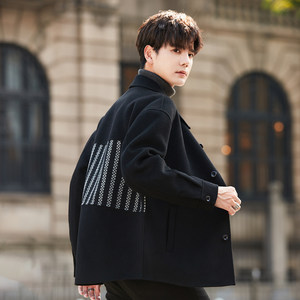
Double-sided fleece jacket men's woolen woolen coat short autumn and winter 2025 new lapel jacket high-end thickening