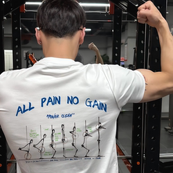All/No Pain No Gain High-Intensity Strength Training Action Breakdown Weightlifting Exercise Fitness Quick-Drying Short-Sleeve