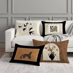 Maillard Cushion, Light Luxury Pillow, Vintage-Style Pillowcase, Headboard, Living Room Backrest, High-End Sofa, Bedroom Decorative Cushion