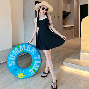 
Girls Swimwear 2026 New Children's One-piece Skirt Swimsuit Girls Internet Celebrity High-Looking Hot Spring Swimming Suit