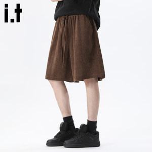 
it FIVECM retro casual style knitted shorts men's summer loose three-quarter pants tethered loose pants trendy