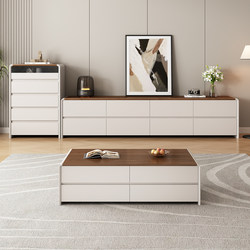 Vintage Cream-Style Solid Wood Tall Floor-Standing Tv Cabinet for Living Room Home Storage and Storage Cabinet Integrated 2025 New Model