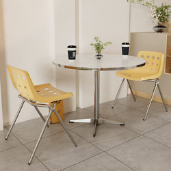Korean-Style Simple Commercial Table and Chair Set for Cafes, Snack Bars, Waiting Areas, Leisure Dining Bars, Round Tables