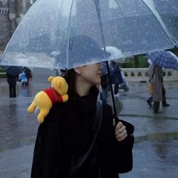 16-Rib Transparent Umbrella, Long Handle, Large Size, Double, for Women, White, Internet-Famous, Automatic, Sturdy, Foldable, High Aesthetic Value, Transparent Umbrella