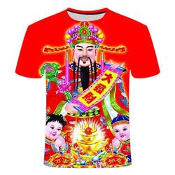 New God of Wealth Series 3D Printed Slimming Popular Funny T-Shirt Fashionable and Handsome Unisex Short-Sleeve 2023 Summer