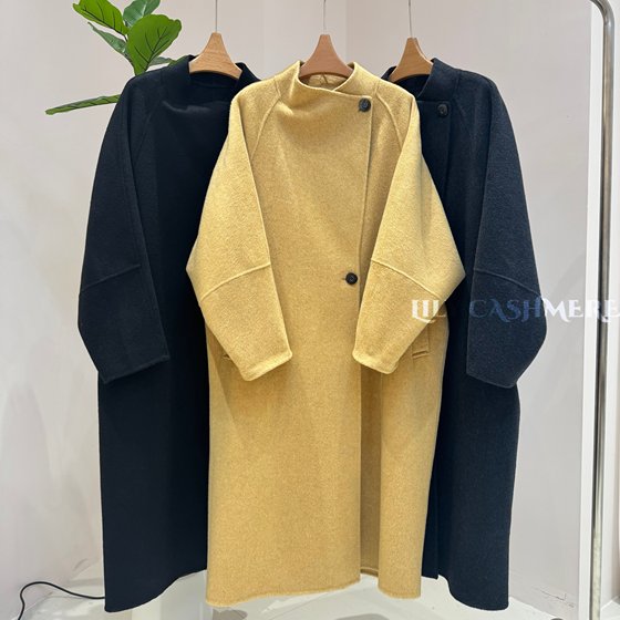 
2025 Autumn and Winter New Double-sided Cashmere Coat Women's Mid-Length Korean Style Loose Woolen Coat High-end Temperament