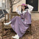 Plus size fat girl mm autumn Korean style Japanese corduroy embroidered vest jacket women's loose doll collar shirt