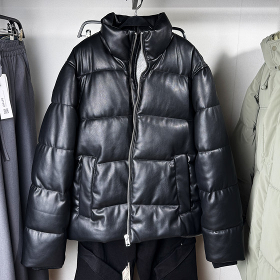 
Cabinet 799! Autumn and winter new product ZA men's imitation leather cotton clothing stand-up collar leather jacket coat bread suit 8281313