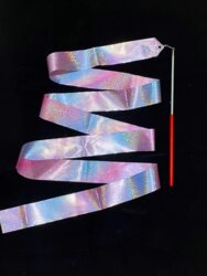 Authentic Gymnastics Ribbons, Dance Streamers, Glittering Satin Ribbons, Adult and Children's Stage Performance Props, Professional Ribbons with Poles