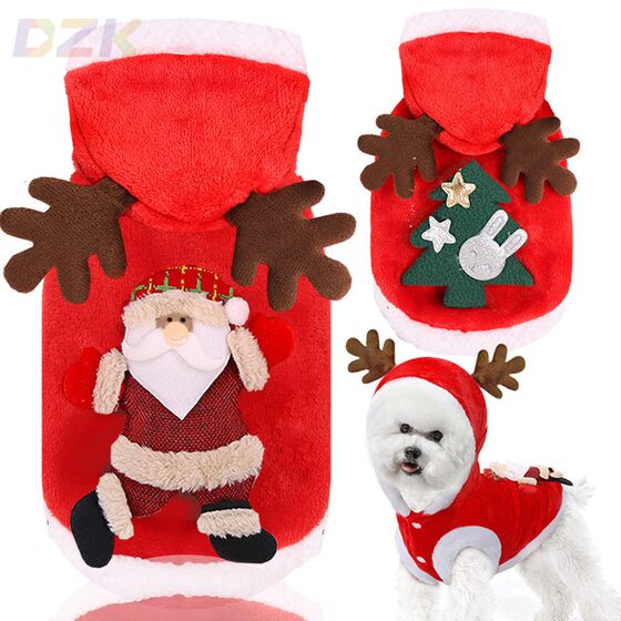 
Autumn and winter flannel warm foreign trade pet cat and dog clothes elk dog Christmas outfit New Year's holiday cat use.7