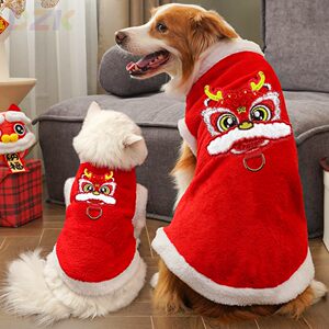 
Pet New Year Embroidery Dog Autumn and Winter Teddy Bichon Small, Medium and Large Dog and Cat Supplies High-End Cat Clothes.7
