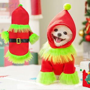 
Hot selling Christmas suit holiday clothes pet dog cat elderly Teddy Bichon clothing dog supplies cat clothing.3