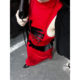 
Three-dimensional hugging red chariot red and black contrasting three-dimensional handmade subculture art hot girl dress