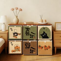 Medieval-Style Storage Box, Kalek Grid Cabinet, Non-Rattan Storage Basket, Fabric Large-Capacity Foldable Storage Box