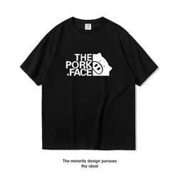 Summer Fun and Quirky Pig Short-Sleeve T-Shirt for Men, Trendy Brand, Loose Fit, Pure Cotton, Niche Design, Couple's Outfit, Half-Sleeve Clothing