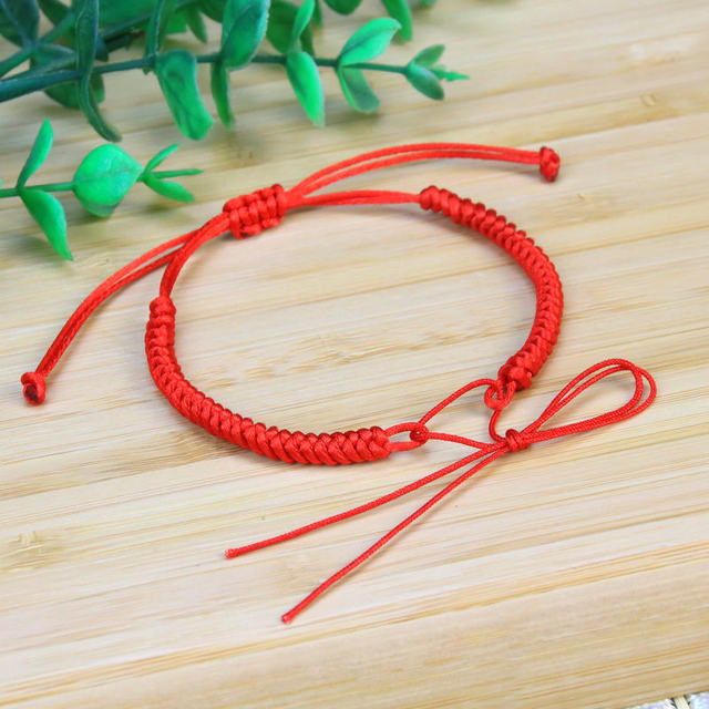 Adult baby infant child shock red rope diy self-tying gold jewelry ...