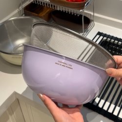 Cream-Colored Draining Basket, Stainless Steel Vegetable Washing Basin, Household Kitchen Cooking and Mixing Bowl, Colorful Salad Bowl