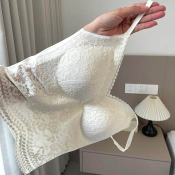 French light luxury lace suspender vest beautiful back with chest pad V-neck underwear in summer pure and versatile white inner wear