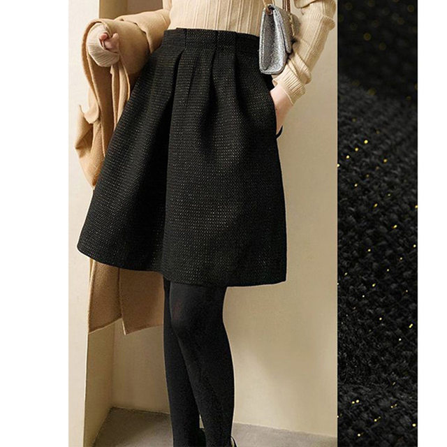 Mid -skirt female high waist spring and autumn skirt 2025 new flower bud skirt shows thin skirt puff skirt autumn and winter half skirt