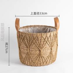 Chinese Zen-Style Flower Pot, New Model with Handle, Home Decor Store, Wicker Design, Large Flower Basket, Window Display, Rattan Landscaping, Item Number