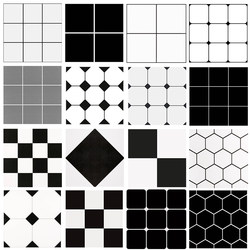 Scandinavian Simple Style Black and White Tiles 300X300 Kitchen Bathroom Wall Tiles Bathroom Floor Tiles Art Grids Tiles