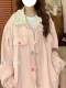 Dreaming Specialty Life Original American pink small floral denim jacket for women 2025 new autumn and winter loose design