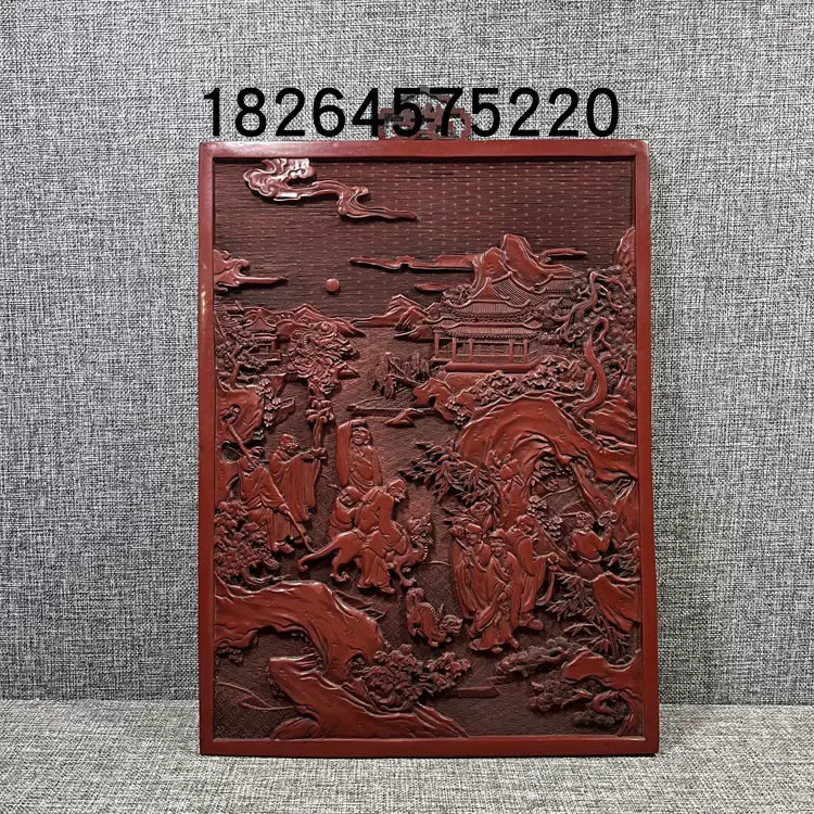 古董老漆器传世清代乾隆年制剔红雕漆元宝形捧盒瓜果盒古玩老货