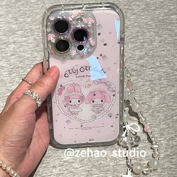 
ZEHAO*ins airbag bag lens Melody double-layer printing Korean 14 suitable for iphone17promax Apple 16pro mobile phone case Apple 16/15 soft 16Promax protective case 1 women