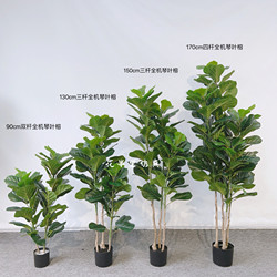Scandinavian ins Artificial Plant Ficus Lyrata Bionic Green Plant Large Potted Ornament Living Room Interior Decoration Fake Decoration