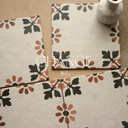 Retro Floral Tiles Kitchen Bathroom Balcony Floor Tiles Restaurant Milk Tea Shop Cafe Clothing Store Non-Slip Tiles