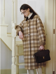 Guoe "melbourne Sunset" Double-sided Wool Coat For Women, Plaid Double-sided Woolen Coat 31138