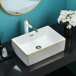 Square Countertop Washbasin for Small Apartments, Ceramic Washbasin for Home Use, Washbasin for Balcony, Laundry Basin, Water Basin