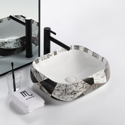 Scandinavian Countertop Basin Balcony Washbasin Art Bathroom Single Basin Small Size Square and Round 3456