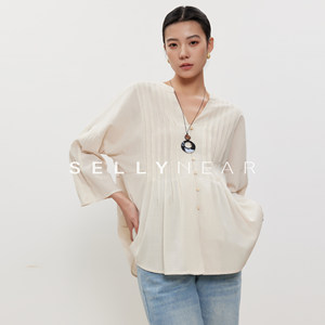 
SELLYNEAR maternity shirt spring new fashion loose French style hand-pleated nursing top